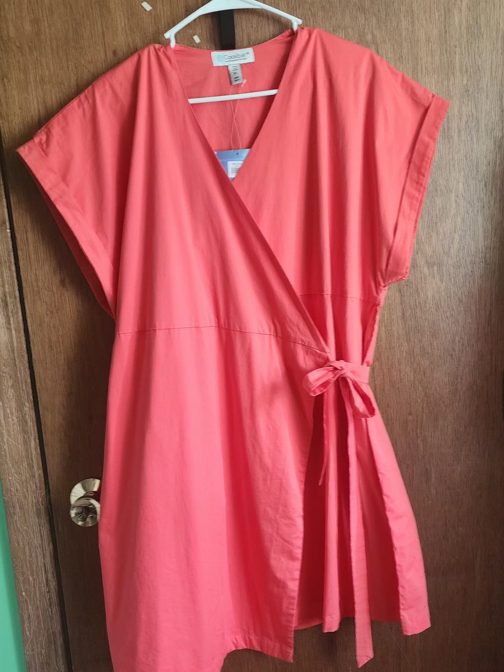 Coolibar Coral V-Neck Wrap Top with Side Tie